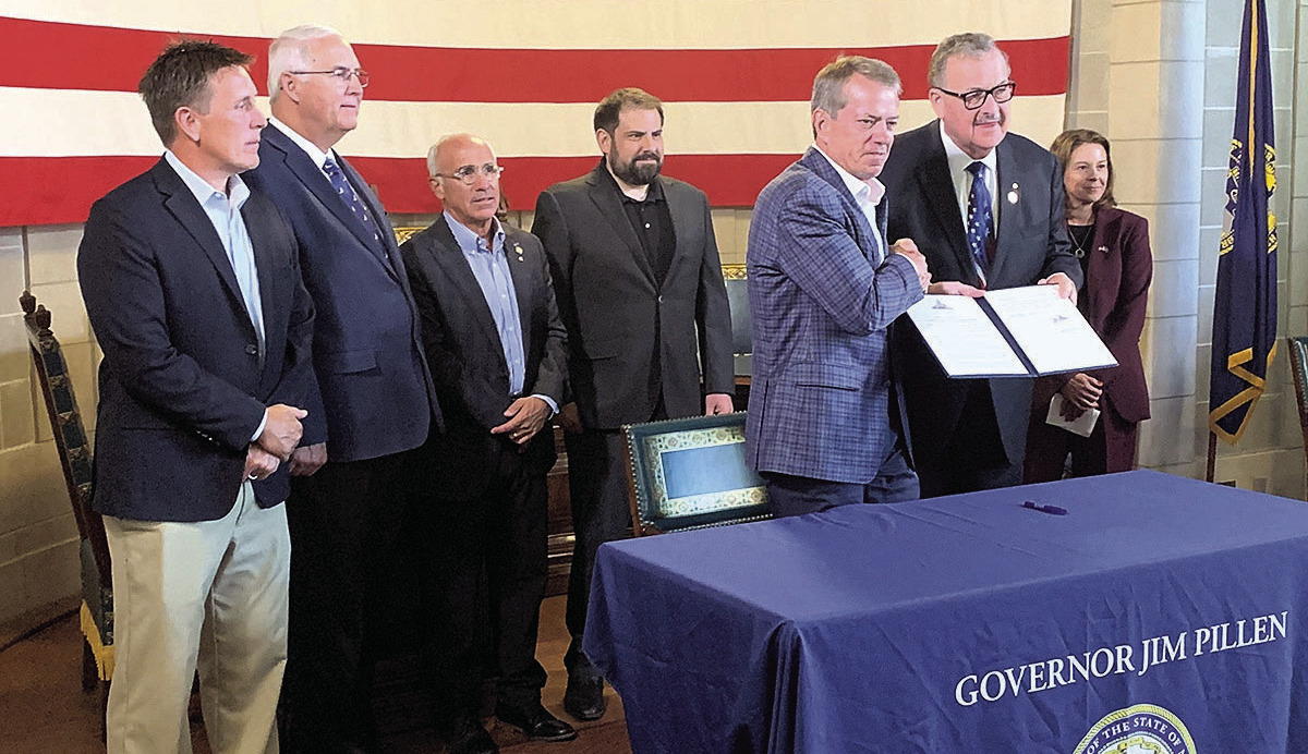 Gov. Pillen displays signed executive order Photo courtesy of Governor Pillen's office