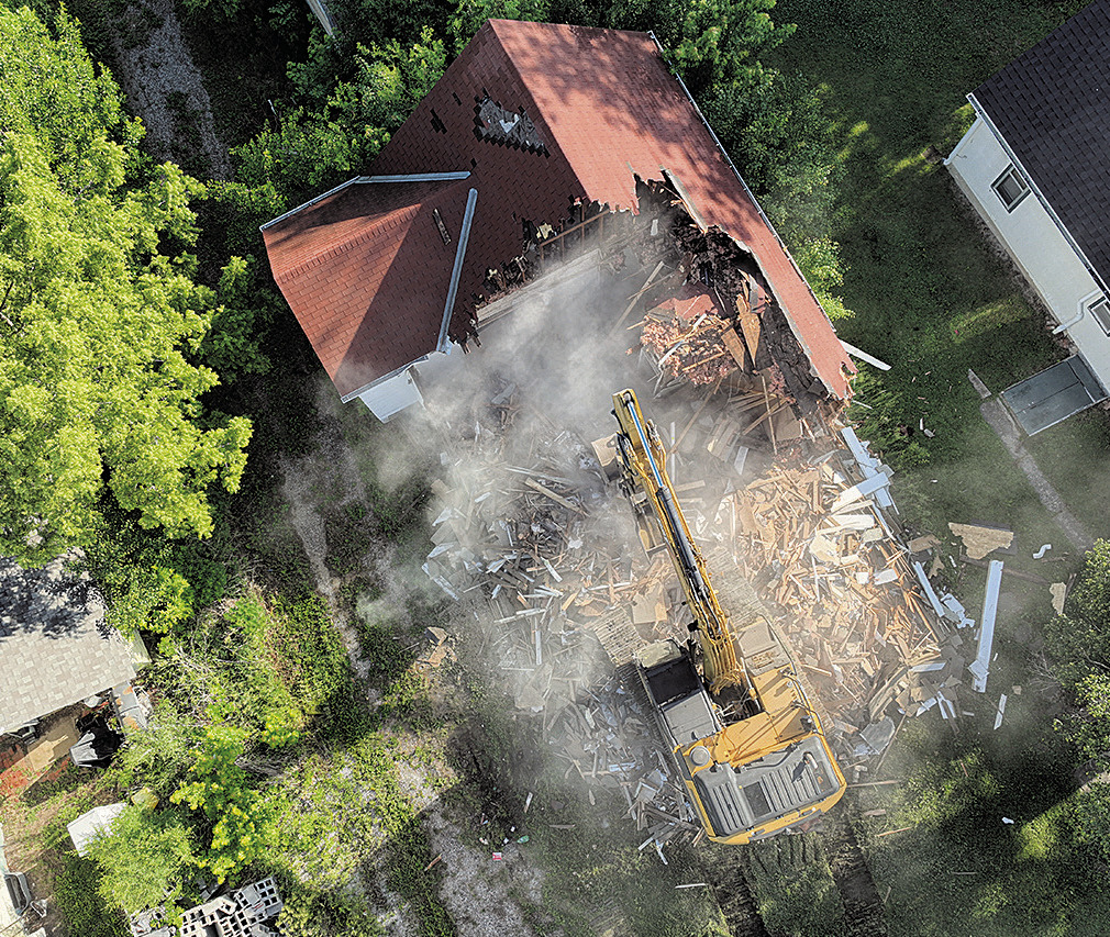 The house at 1526 5th Street was demolished by Gyhra Construction recently. The property is owned by Don and Anita Bentz. Photo courtesy of Pawnee County Sheriff Braden Lang