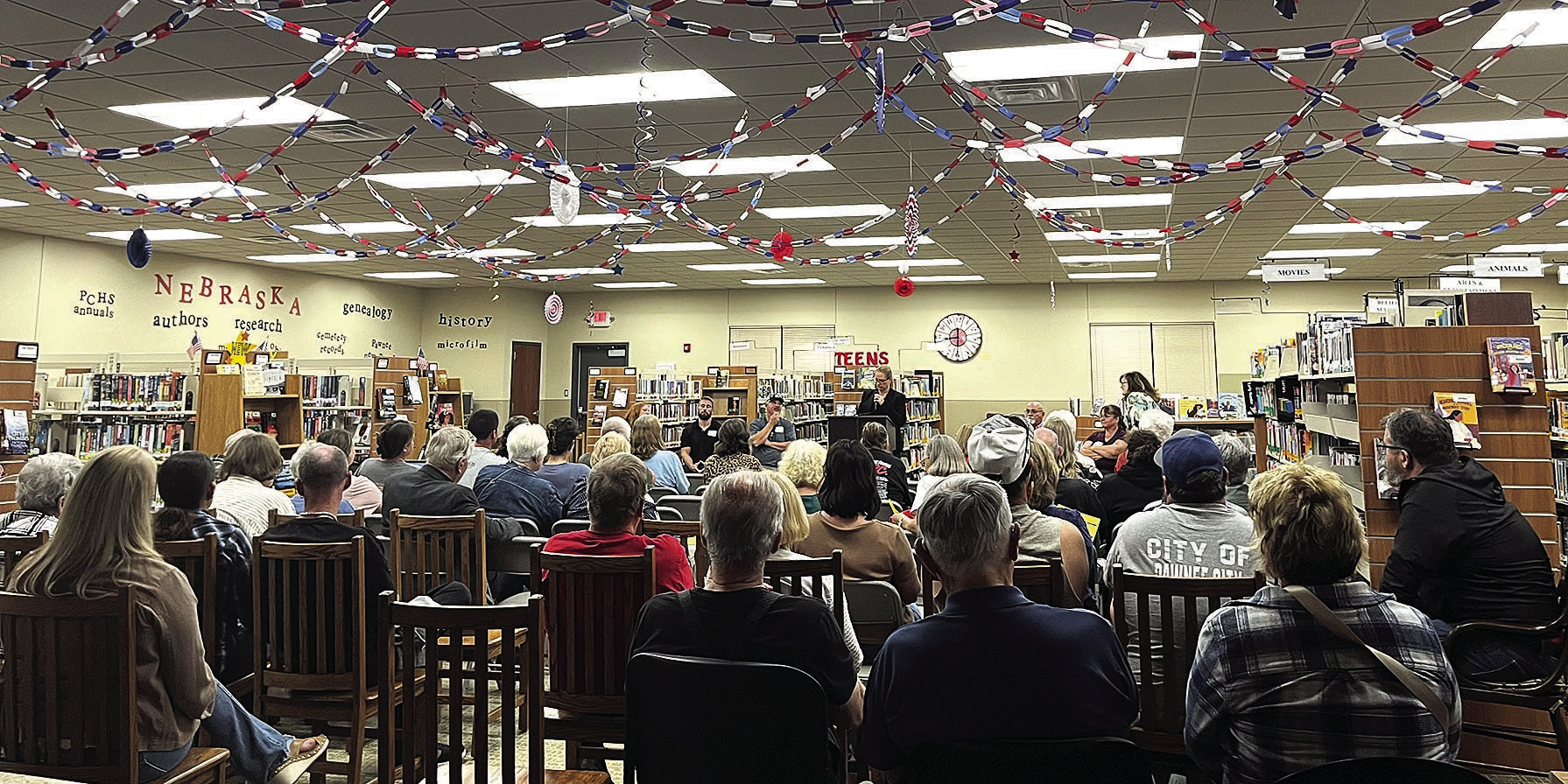 Area Residents gather at the Pawnee City Public Library to Meet the Candidates