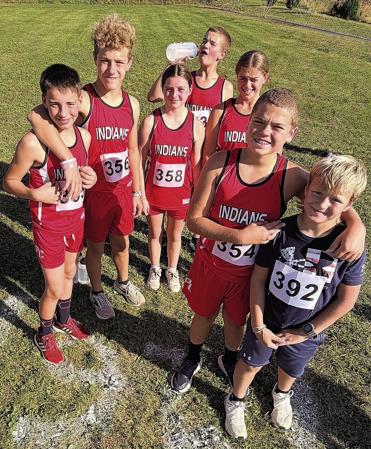 Junior High Cross Country Team and Eli Hoffman