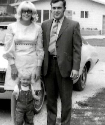 Bob &amp; Jane Patterson with son Rob back then, shared by Bob