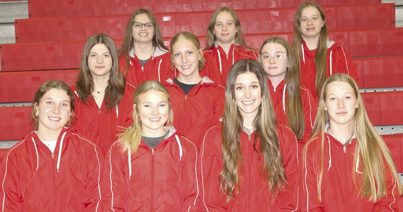 Members of the 2024 Pawnee City Girls’ Track team are front, from left: Cameron Ottersberg, Madison Fender, Logan Maloley, Cara Pierce. Second row: Taelyn Blecha, Maddy Osborne, Shyla Clark. Back row: Breonna Gyhra, Ericca Gyhra, Denielle Gyhra. Not pictured: Shayla Puhalla, Neveah Blecha, Adelyn Sisco, Emalyse Gottula, Kinsley Benson.