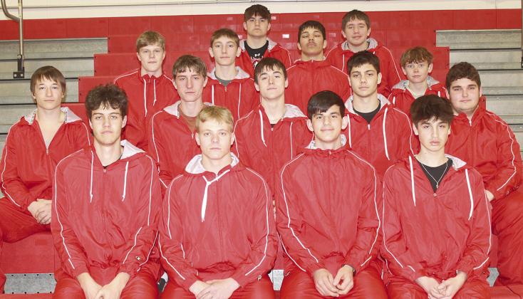 Members of the 2024 Pawnee City Boys’ Track team are front, from left: Oscar Machini, Trey Marteney, Philip Layne, Nico Meglar-Staroverov. Second row: Jesse McLaughlin, Drew Menninga, Jett Farwell, Anthony Kling, Mason Fisher. Third Row: Cael Johnson, Dawson Wilkinson, Atreyu Kling, Kaminn Koester. Back row: Dylan Layne, Justin Baehr.