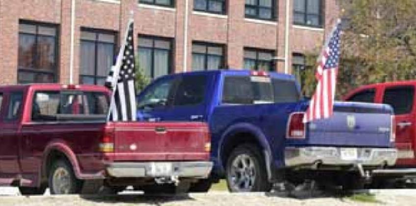 The flags at Pawnee City High School