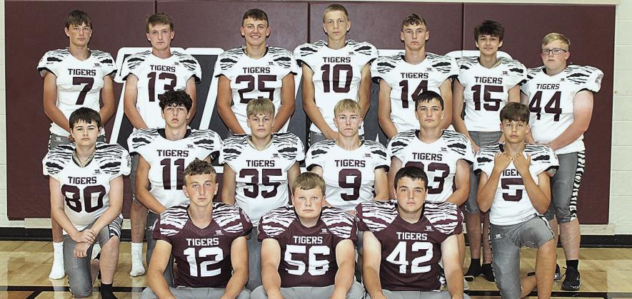 Members of the 2025 Lewiston football team are front, from left: Tristen Wagner, Taven Borcher, Axel Seeman. Second Row: Beckem Eggert, Sutton Morris, Jacob Bruns, Evan Christen, Colter Steinacher, Ethan McEvers. Third Row: Cashton Steinacher, Grady Weyers, Brock Janssen, Chase Rule, Payton Heideman, Kenny Peck, Camden Swendener. Not pictured: Brody Wright.