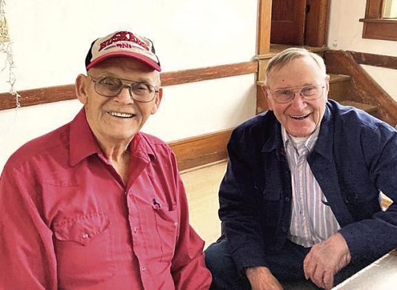 Cousins Bob Blecha and Bob Blecha. Over 70 years ago, they had a band called the Polkateers. In 1963 they were two of seven original members of the Bouncing Czechs. Photo by Frances Blecha.