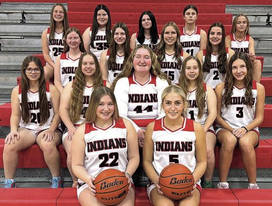 Members of the 2025-26 Pawnee City Girls’ Basketball team are front, from left: Abby Dietrich, Madelyn Osborne. Second row: Breonna Gyhra, Denielle Gyhra, Adelyn Sisco, Ericca Gyhra, Kinsley Benson. Third row: Kailey Hartman, Taelyn Blecha, Haylee Plager, Emalyse Gottula. Fourth row: Ainsley Rauner, Lilah Yunghans, Emily Koster, Kailyn Jensen, Brook Tozer.