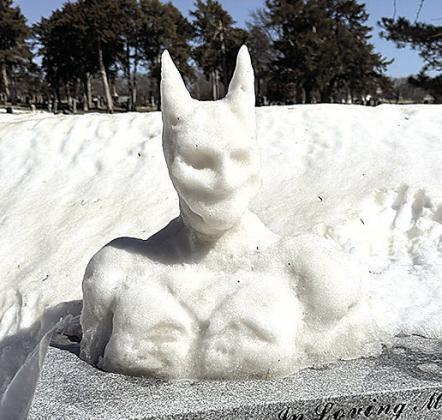 Enough snow to get creative with, located by the Table Rock Cemetery. Both photos submitted by Suzanne Ellis