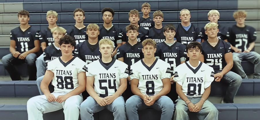 Members of the 2025 HTRS football team are front, from left: Bennet Arth, Jonathan Koch, Emmett Glathar, Samir Aliev. Second row: Axton Wamsley, Reed Shupp, Kameon Dettmann, Colt Leech, Jacob Davis. Third Row: Cole Hunzeker, Josh Manning, Bradyn Bowen, Alex Dewberry, Ty Dunekacke, Jack Hilgenfeld, Griffin Sikora, Alvin Sikora, Liam Falder. Fourth Row: Preston Mezger