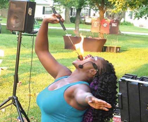 Martika, the side show performer at Table Rock Saturday. Ray Kappel/Republican