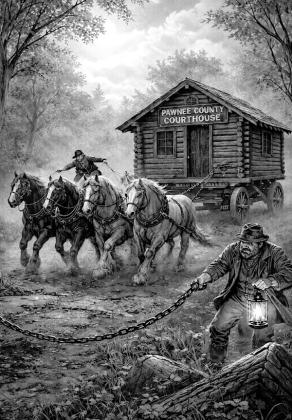 Image of The Courthouse Heist created by author using AI.