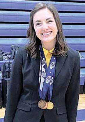 Reyana Tegtmeier garnered a state championship in speech in Informative Speaking.
