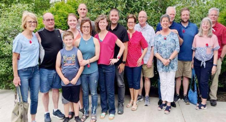 Photo on bottom...Kerl family members in attendance for the service honoring Chester... Great Nephew Terry Kerl and Great Nieces Beth Kerl Magnuson, Marcia Kerl Hunzeker and Joyce Kerl Kubicek and their families.
