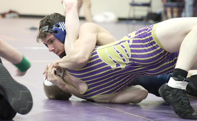 HTRS/P.C.’s Devin Zermeno grapples with an opponent at the Louisville Invite. Zermeno placed 2nd in the 145 lb. division. photo courtesy of Shane Maloley