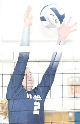 HTRS’ Elie Bstandig gets her hands on an ace block. Paula Jasa/Republican