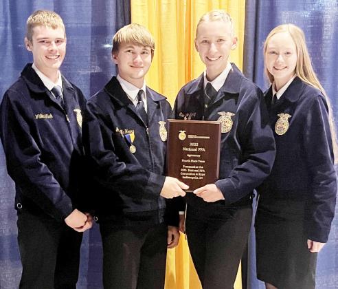 Pawnee City FFA Agronomy Team - William Vlcek, Gavin McHenry, Sierra de Koning and Ashlynn Hartman