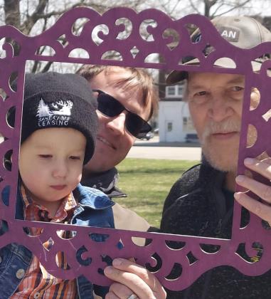 Three generations, Grandpa Bill, Daddy Ben, and little Oliver Laun