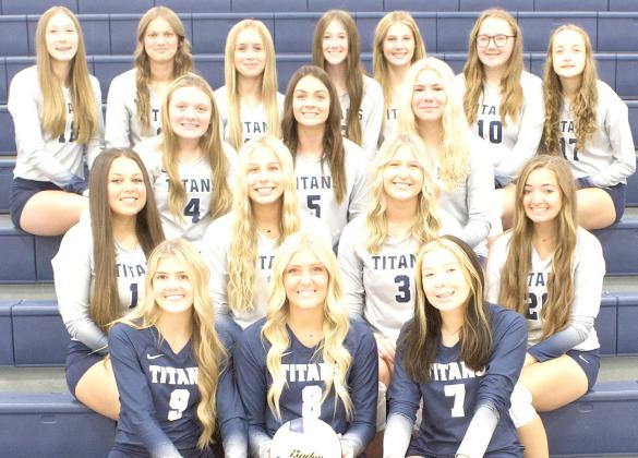 Members of the 2023 HTRS Volleyball team are front, from left: Avery Dierberger, Jaylie McNealy, Hannah Koziol. Second row: Izzy Hammer, Laramie Glathar, Macy Vrtiska, Lily Wamsley. Third row: Maddie Bredemeier, Lillian Bowen, Elie Bstandig. Back row: Makena Dunlap, Chloe Shupp, Miranda Rist, Harlee Hardesty, Addi Bittner, Colby Hedden, Grayson Sherman.