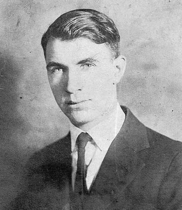 Above: Lawrence Sitzman at age 20, a few years before his job in Pawnee City