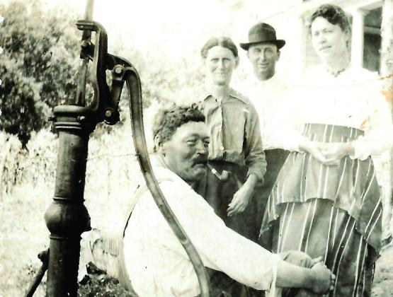 Here is George Purcell with family members Sissie (Mary Jane) Engberry, Orie Crisler, and Maggie Engberry Crisler