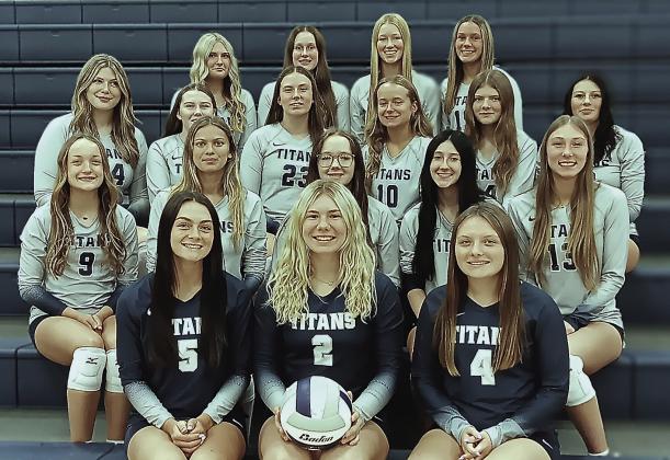 Members of the 2025 HTRS Volleyball team are front, from left: Lillian Bowen, Elie Bstandig, Madison Bredemeier. Second Row: Grayson Sherman, Chloe Shupp, Colby Hedden, Harlee Hardesty, Makena Dunlap. Third Row: Georgianna Melcher, Eden Duryea, PJ Howe, Eden Stewart, Emerson Bredemeier, Dasha Hunzeker. Fourth Row: Adilyn Nincehelser, Lexi Tichy, Bailee Schmit, Jazi Frey.