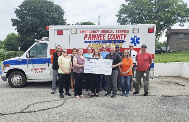 Union Bank &amp; Trust Presents Pawnee County Medical Foundation With a $10,000 Check To Be Used For a New Ambulance