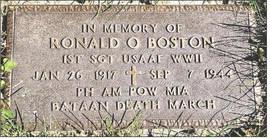 Ronald Boston, survived the Bataan Death March but later lost at sea