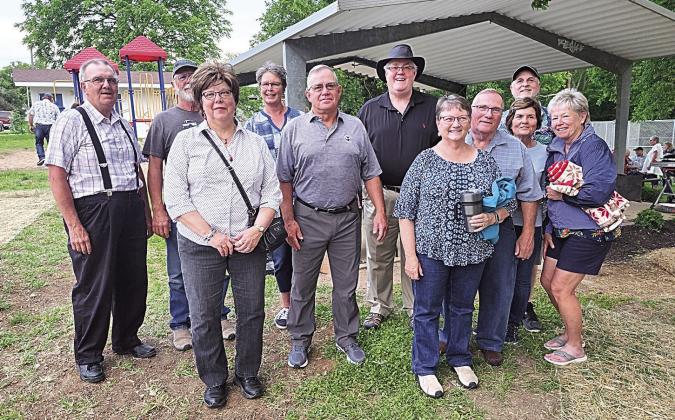 The class of 1974 got together this past weekend for their 50 year class reunion. They are pictured here with some friends at VanHorne Park. From left: Mark Turnbull, Don Ensor, Mary Callam, Dineen Rhodes, Kelly Madden, Steve Glenn, Sue Moore, Mark Moore, Rita Crawford, Scott Stewart, Stephanie Stewart.