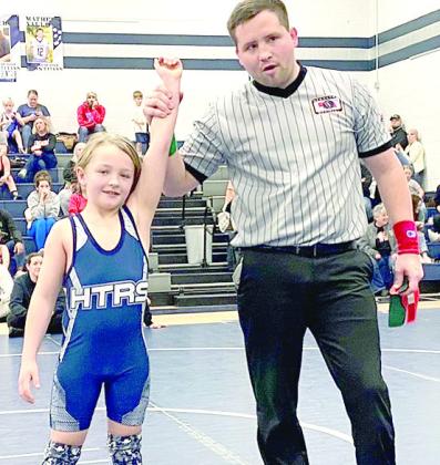 HTRS’ Mason Ellston (left) wins one of her matches.