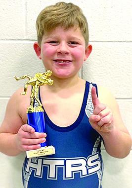 HTRS’ Noah Herr wrestled three different brackets placing 1st, 2nd and 3rd