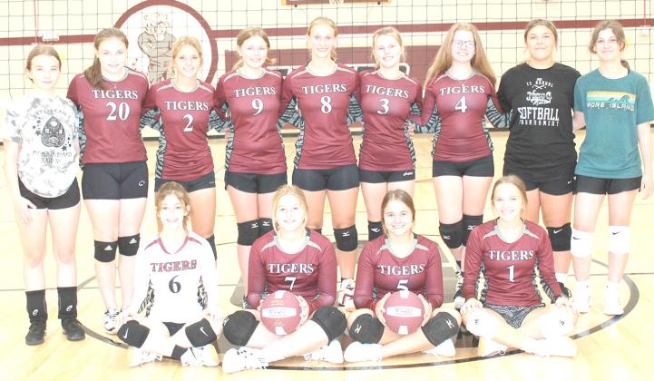 Members of the 2023 Lewiston volleyball team are front, from left: Kierstin Rehrs, DeLayne Currie, Leah Christen, Jenna Anderson. Second row: Jacelyn Cloyd, s.m., Sara Wiles, Justice Currie, Libby Smith, Maddie Janssen, Ayden Hunzeker, Darrien Howe, Bryleigh Crouse, s.m., Savannah Cutshall, s.m. Not pictured: Sara Wiemers, Head Coach Emily Bohling, Asst. Coach Carli Kohout.