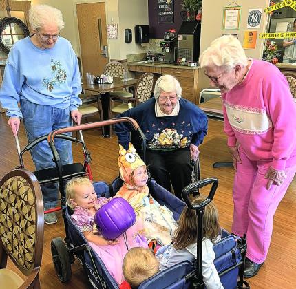 Since Pawnee City Assisted Living in right next door to Sweet Second Hone Child Care it was an easy carriage ride to go Trick-Or-Treating On Halloween