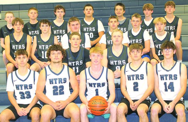 Members of the 2024-25 Humboldt Table Rock Steinauer Boys’ Basketball team are front, from left: Julius Wiest, Hunter Bohling, Brogan Dunlap, Brennen Vaughan, Kiffin Hunzeker. Second row: Emmett Glathar, Jonathan Koch. Third row: Nolan Taylor, Colt Leech, Reed Shupp, Kameon Dettmann, Darius Bohling, Axton Wamsley. Back row: Carson Duryea, Josh Manning, Bradyn Bowen, Cole Hunzeker, Cristofer Wanek-Flores, Jack Hilgenfeld, Ty Dunekacke. Not pictured: Coaches Jamie Stice, Grant Tuttle.