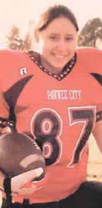 Left -Ashley Box signs ; right - PCHS football