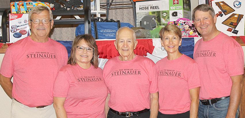 Current Bank of Steinauer Board members are from left: Terry Borcher, 23 years; Suzanne Borcher, 36 years; Charles P. Jasa, 67 years; Carol Schaardt, 36 years and Timothy Schaardt 23 years.