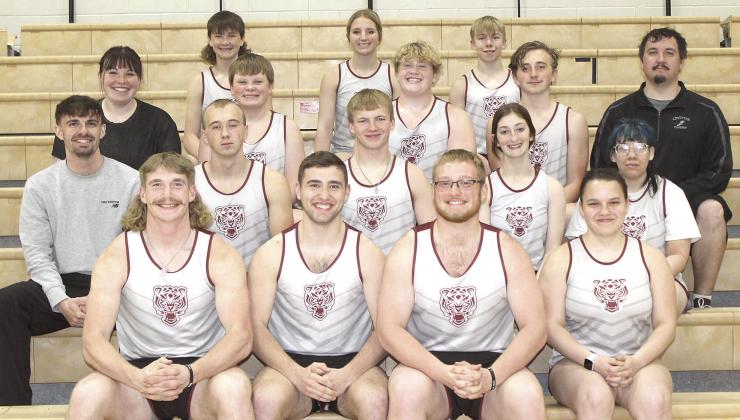 Members of the 2024 Lewiston Track team are front, from left: Tristen Ray, Brady Bledsaw, Jaxon Janssen, Charidise Minzel. Second row: Head Coach Kohlton Gabehart, Kaden Wagner, Everett Bohling, Kierstin Rehrs, Delia Quintana. Third row: Coach Megan Voorhis, Taven Borcher, Brody Wright, Tristen Wagner, Coach Alex Callan. Back row: Cashton Steinacher, Justice Currie, Evan Christen, Not pictured: Madeline Janssen.