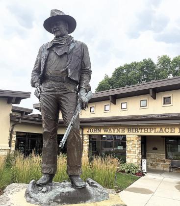 A statue of John Wayne outside his birth place’s visitor’s center Photo courtesy of Bob Ford
