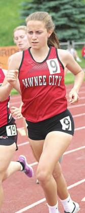 P.C.’s Emily Lytle ran the girls’ 1600 M. Run in 5:47.67. Paula Jasa/Republican