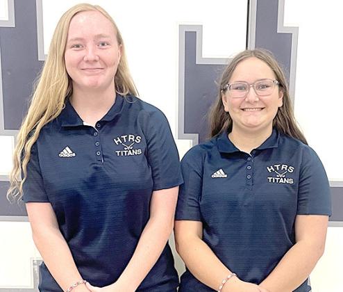 Members of the HTRS Girls’ Golf team are from left: Alyssa Askren and Kendall Freeman.