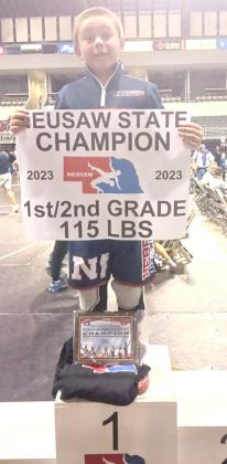 Parker Schuetz placed 1st at the Nebraska USA State Wrestling meet held in Grand Island.