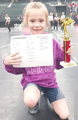 Everlynn Kreifel placed 1st at the Huskerland State Wrestling meet.