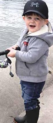 Landon Jasa, 2, goes fishing
