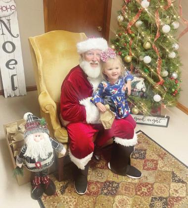Ray Kappel/Republican Chelsea May Stephens visited Santa at the Chamber Festival Thursday.
