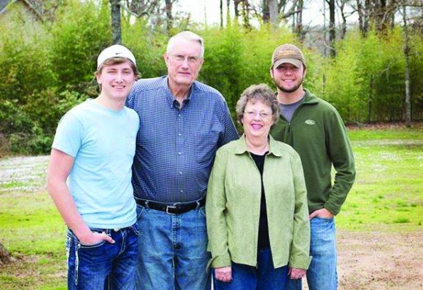 In 2016, Wayne Knippelmeyer with wife Marilyn and grandsons Colton and Logan. Wayne is descended from William and Anna Maria Reuter Muller.