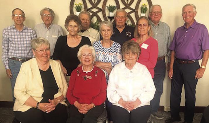 The Class of 1963 gathered at the Steinauer Convent House on May 24, 2025. They enjoyed a delicious meal served by Marge Wenzl and her team The Class had decided to meet every three years so they could better keep track of each other. Back row from L to R: David Crom, Cecil Slater, Larry Rinnie, Mike Korber, Joe Fritz and Max Martin; Middle row: Waunta Slater McNight,Shirley Popelka Snyder, Judy Hubka Crawford; Last row: Martha Bock Richard,Carol Koester Doolittle, Phyllis Brown Ideus.