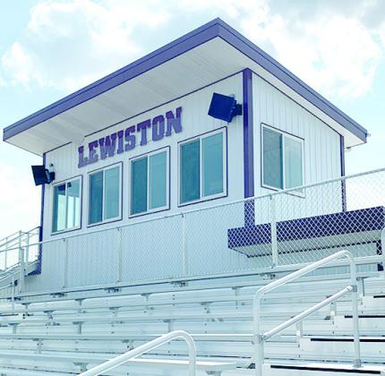 The Lewiston Press Box and newly constructed bleachers are game day ready along with a fully equipped concession stand and spacious sized restrooms at the new facility.