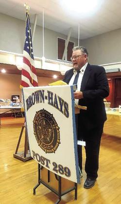 Tom Hildebrand, Post Commander, welcomes guests