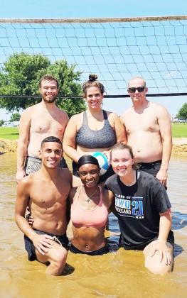 2nd place - Muddy Lickers - $240 cash prize - Brett Soderlund , Kiley Graham, Austin Graham (L-R, back row) Daniel Padilla, Kava Durr, Carly Sexton (L-R, front row