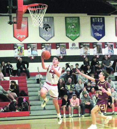 Pawnee City Sophomore Jordan Wernimont jumps to score