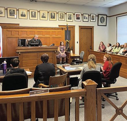 Lewiston fifth graders hold a mock trial Photo courtesy of Nicole Wellensiek